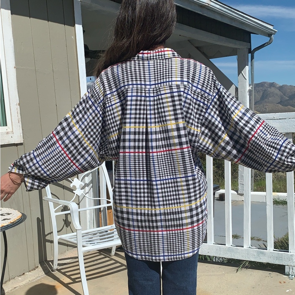 Vintage Plaid Buttonsown oversized Shirt - Picture 4 of 7